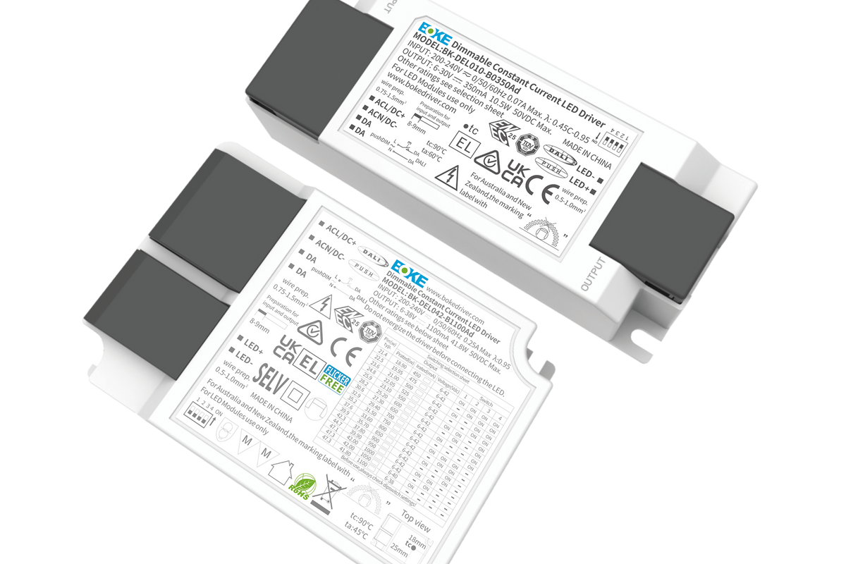 BOKE 30W 800mA Constant Current LED Driver BK-DEL030-0800Ad | DALI-2 Dimmable