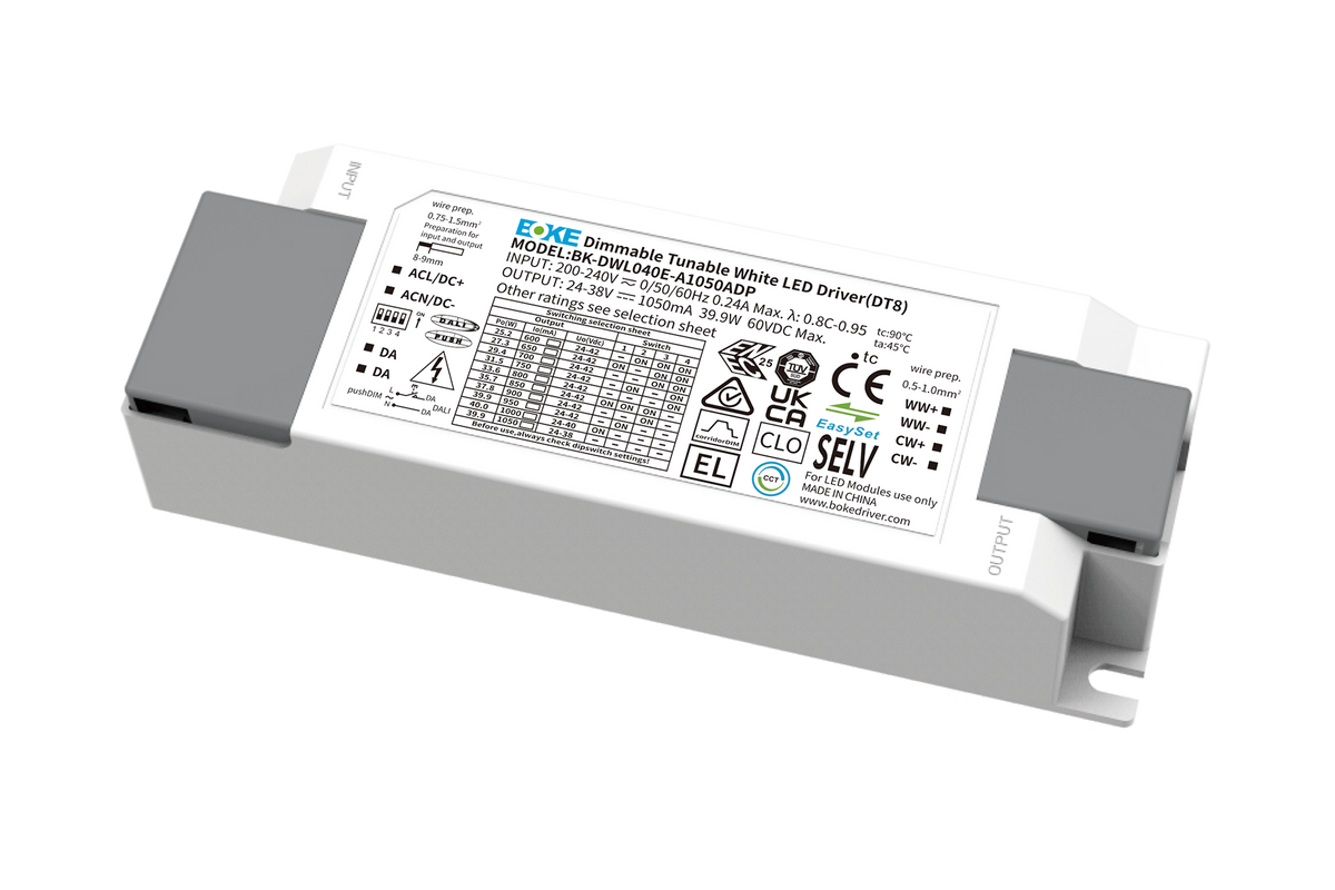 BOKE 22W 600mA Constant Current LED Driver BK-DWL022-0600AD | DALI-2 Dimmable