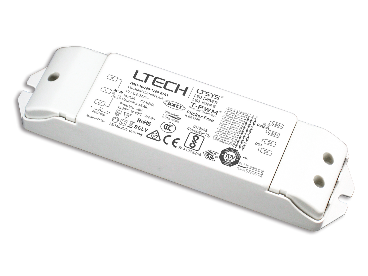 LTECH 200mA Constant Current LED Driver DALI-36-200-1200-E1A1 | DALI Dimmable