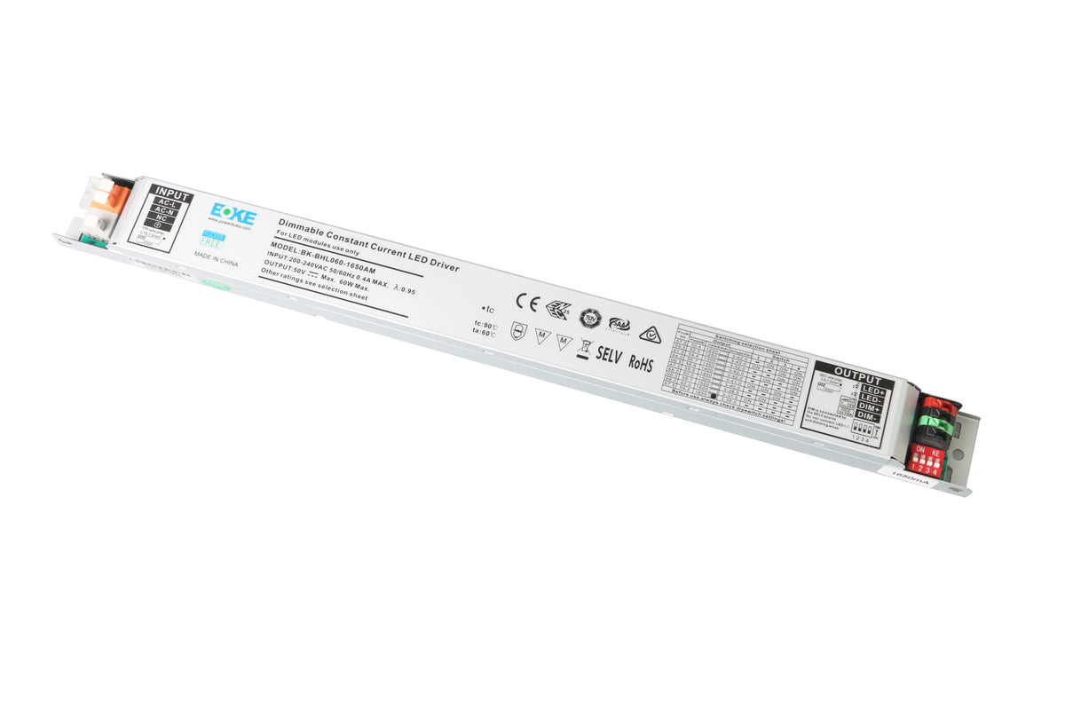 BOKE 60W 1650mA Constant Current LED Driver BK-BHL060-1650AM | 1-10V Dimmable