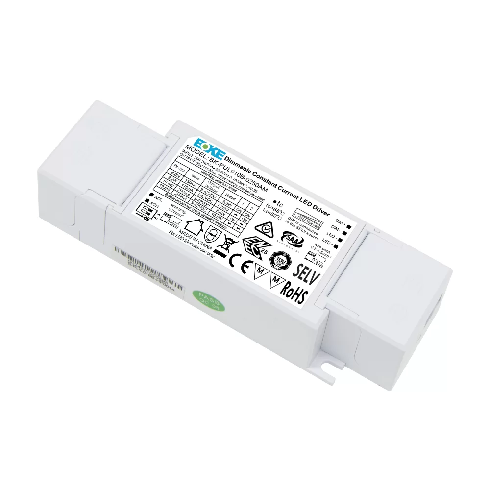 BOKE 10W 250mA Constant Current LED Driver BK-PUL010B-0250AM | DALI Dimmable