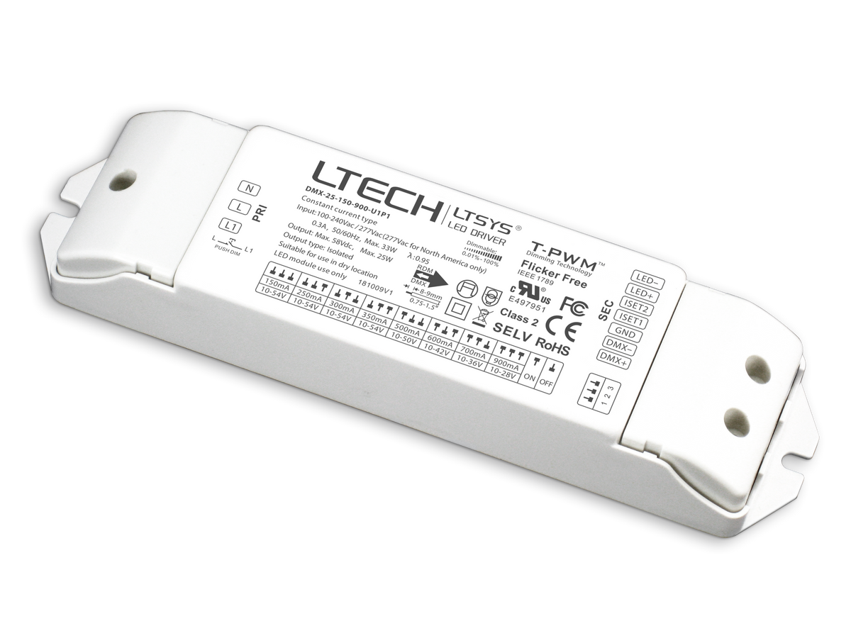 LTECH 150mA Constant Current LED Driver DMX-25-150-900-U1P1