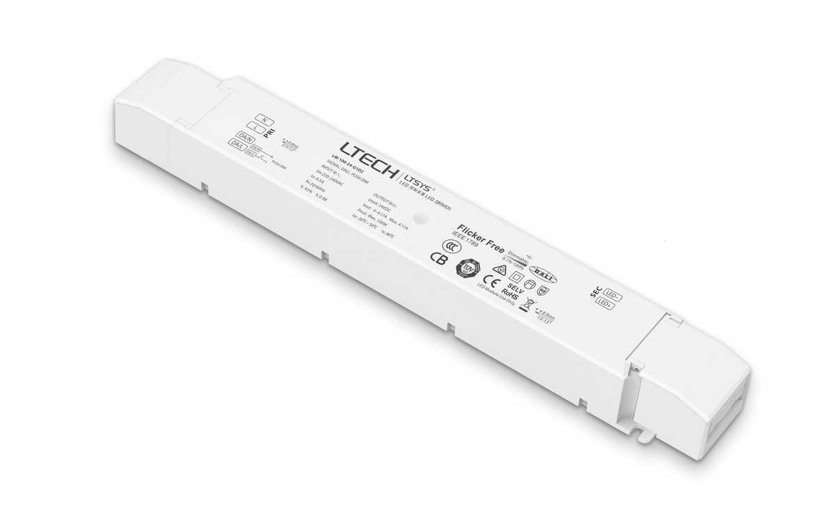 LTECH 100W 24V Constant Voltage LED Driver LM-100-24-G1D2 | 1-10V Dimmable