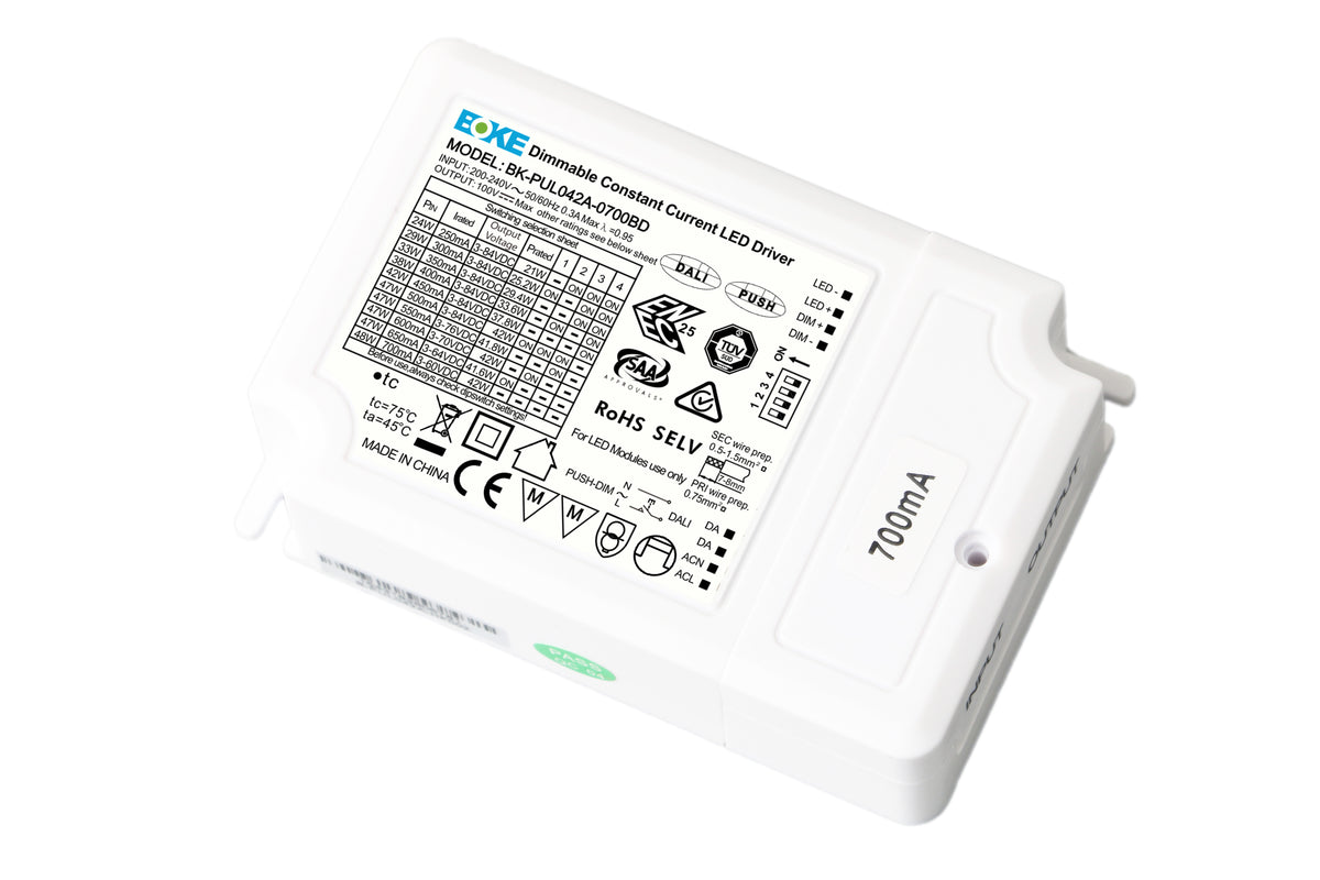 BOKE 42W Constant Current LED Driver BK-PUL042A-0700BD | DALI-2 Dimmable