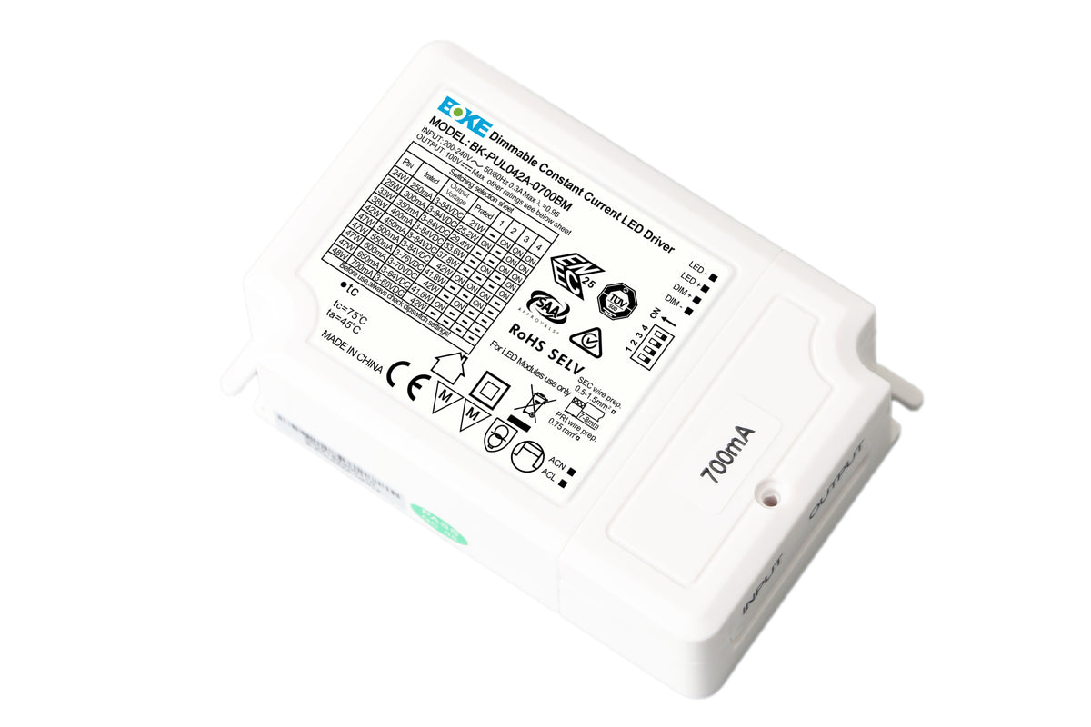 BOKE 42W 10V Constant Current LED Driver BK-PUL042A-0700BM | 1-10V Dimmable