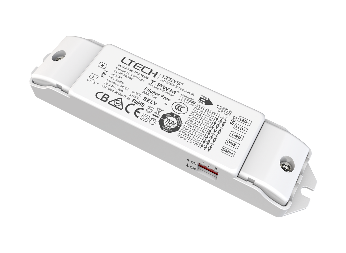 LTECH 10W 350-700mA Constant Current LED Driver SE-10-350-700-W1M | DMX
