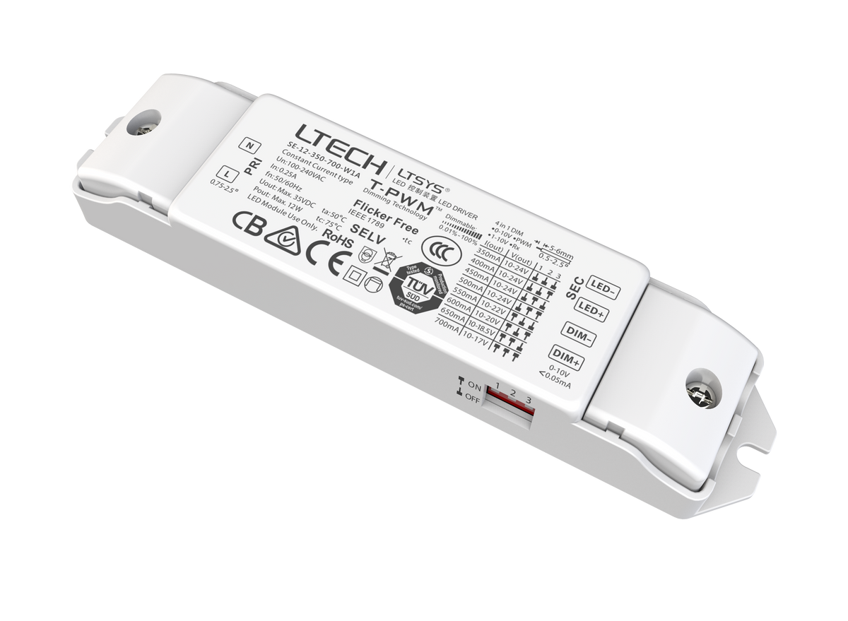 LTECH 12W 100-400mA Constant Current LED Driver SE-12-100-400-W1A | DMX