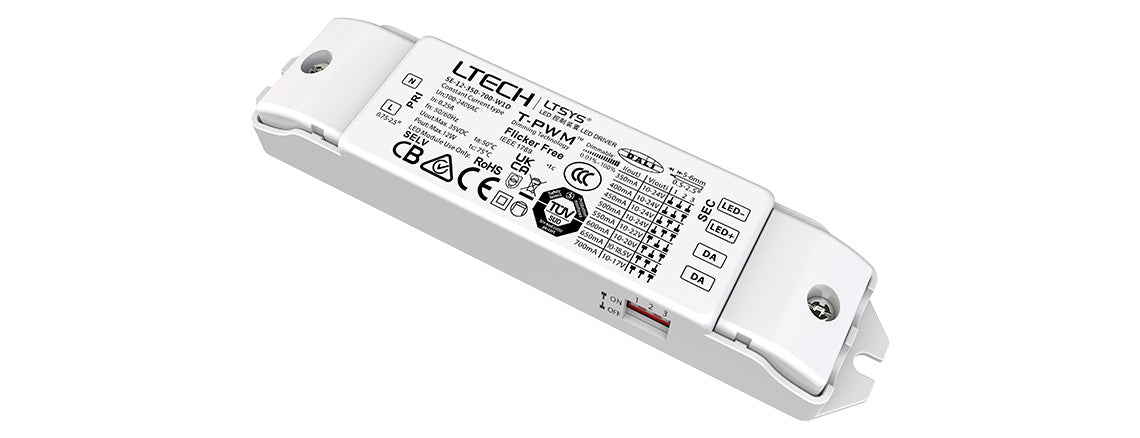 LTECH 10W 350-700mA Constant Current LED Driver SE-10-350-700-W1DS | DALI Dimmable