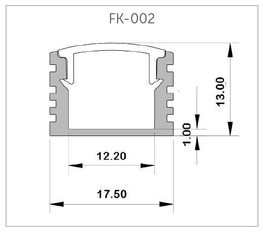 Bright Green LED Linear Profile - FK002 - 2 metres LED Aluminium Profile