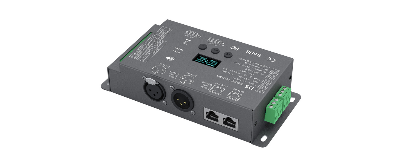 LTECH D5 5-Channel DMX512/RDM LED Decoder 12–48V