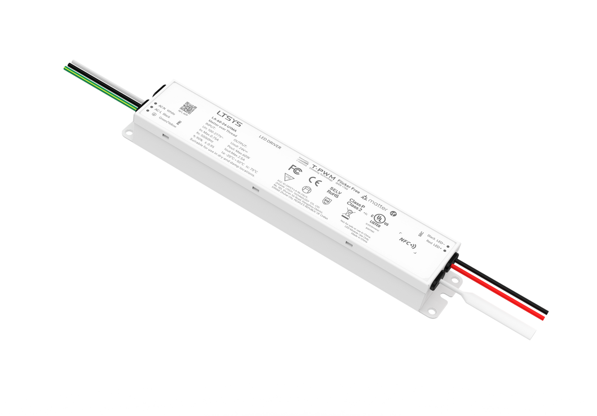 LTECH LTSYS LA-60-24-U1MA 60W 24V NFC Matter over Thread Dimmable LED Drive