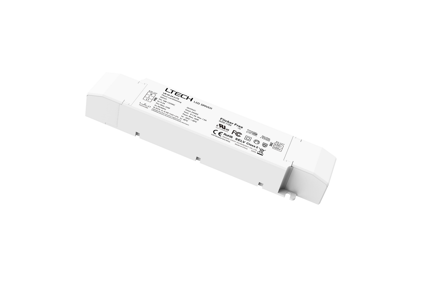 LTECH 36W 24V Constant Voltage LED Driver LM-36-24-L1T2 | Triac Dimmable