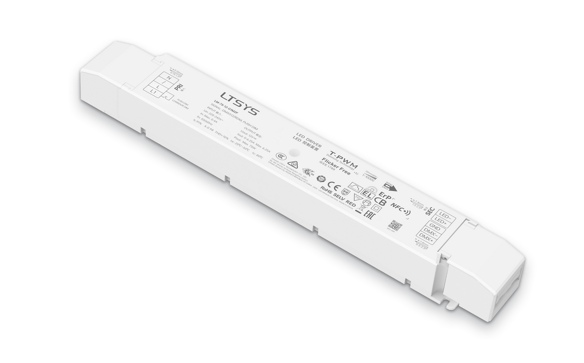 LTECH LTSYS LM-75-12-G1M2F 75W 12V DMX512/RDM Dimmable Constant Voltage LED Driver