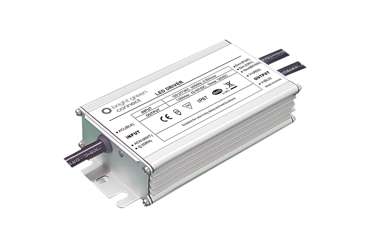Bright Green Connect 75W 300mA Constant Voltage LED Driver PXS-075-V024-A | DALI Dimmable