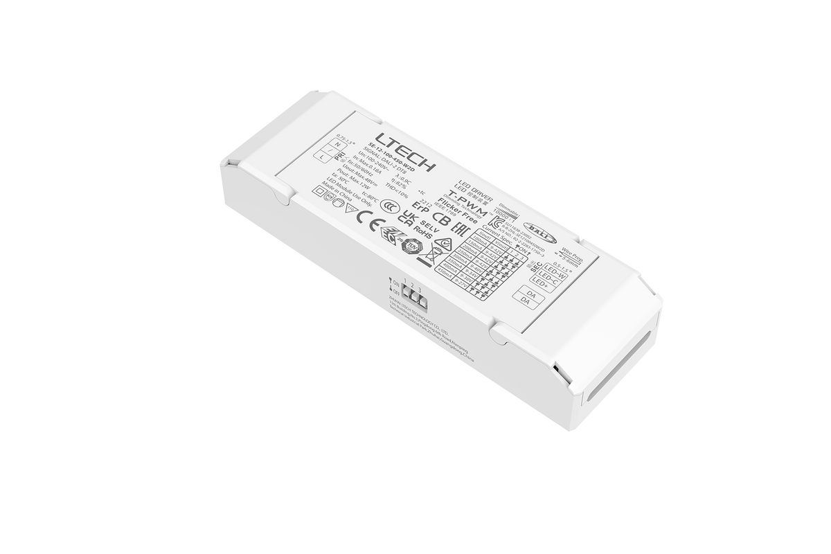 LTECH SE-12-100-450-W2D 12W 100–450mA DALI-2 DT8 Tunable White LED Driver