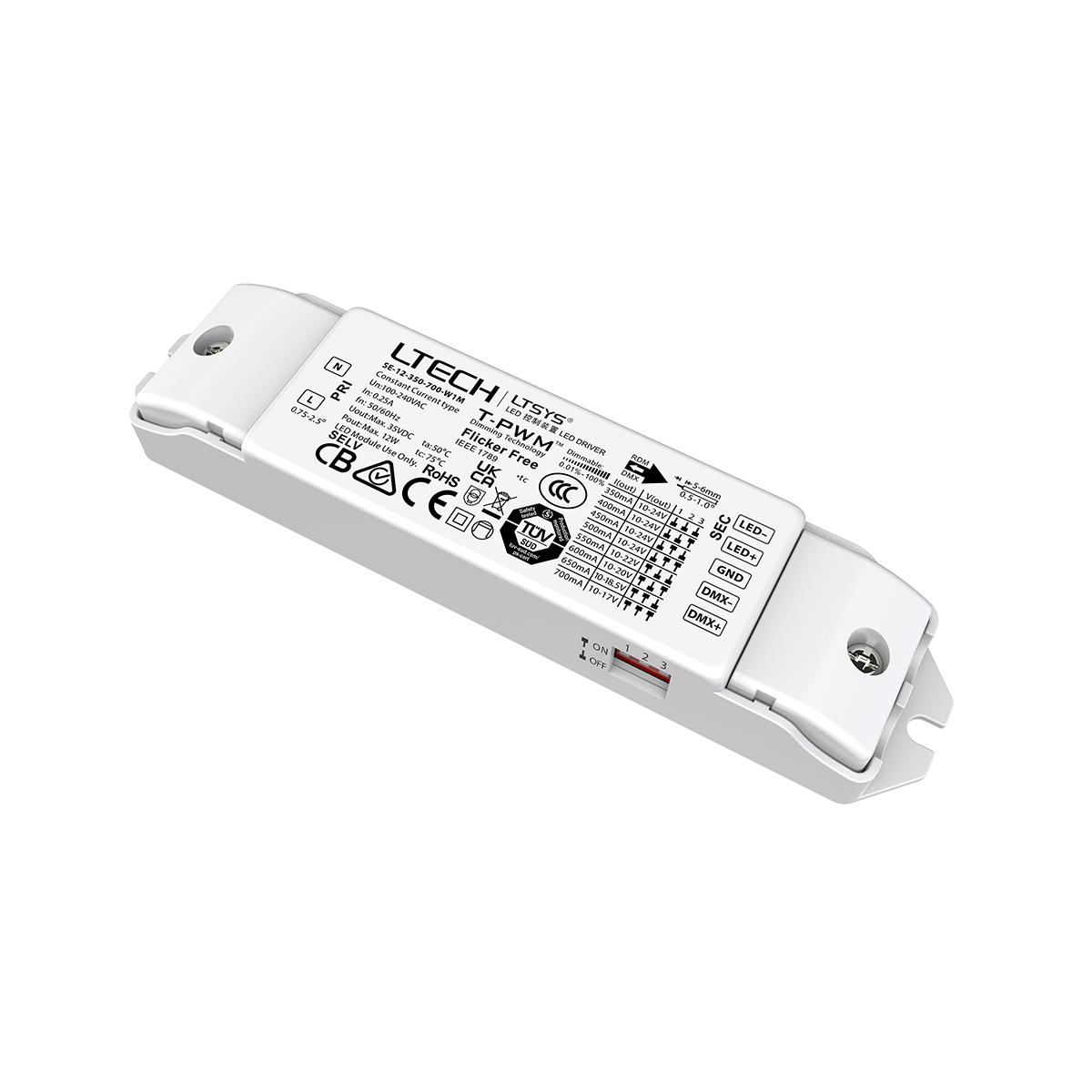 LTECH LTSYS SE-12-350-700-W1M 12W 350–700mA DMX512/RDM Dimmable Constant Current LED Driver