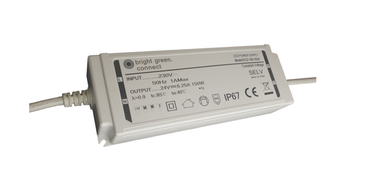 Bright Green Connect 150W 24V Constant Voltage LED Driver IP67 ECS-150-V024