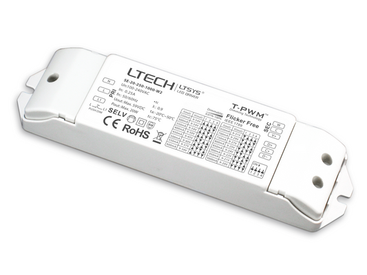 LTECH 20W 250-1000mA Constant Current LED Driver SE-20-250-1000-W2A2 | 1-10V Dimmable